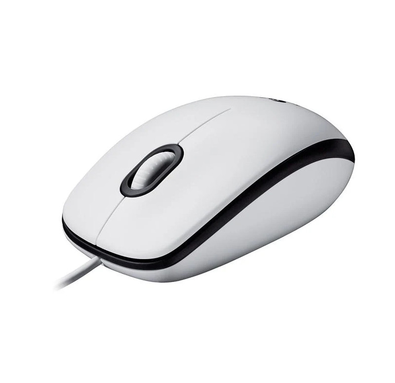 Logitech M100 USB Wired Optical Mouse - White - فأرة